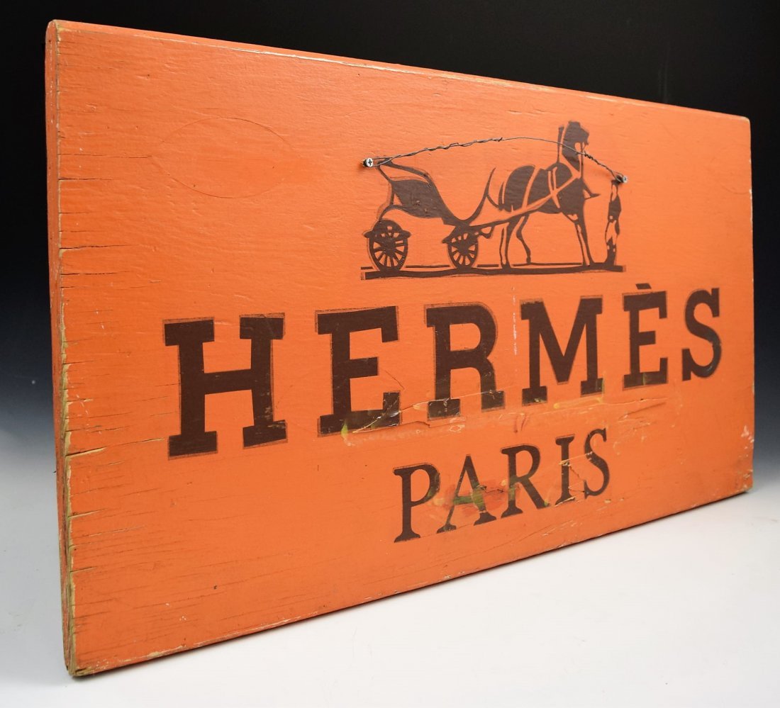 Vintage Hermes Wooden Sign (1 of 4)