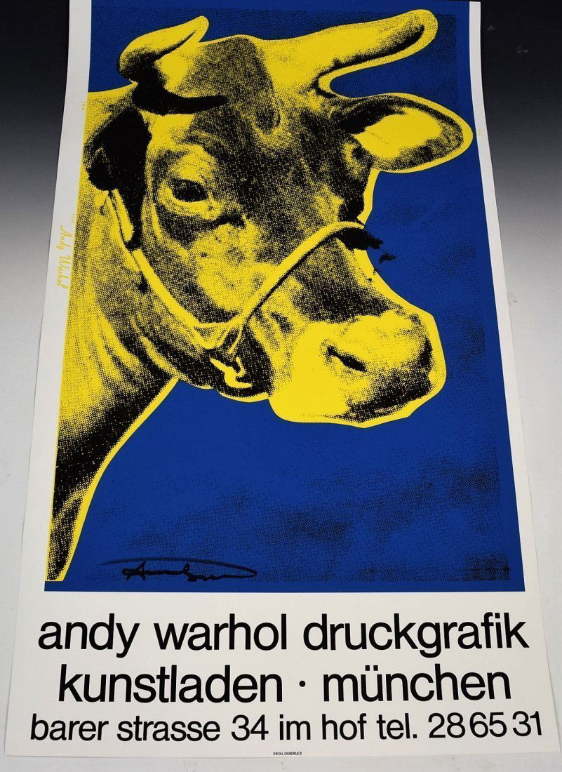Andy Warhol Signed Cow Poster (1 of 3)