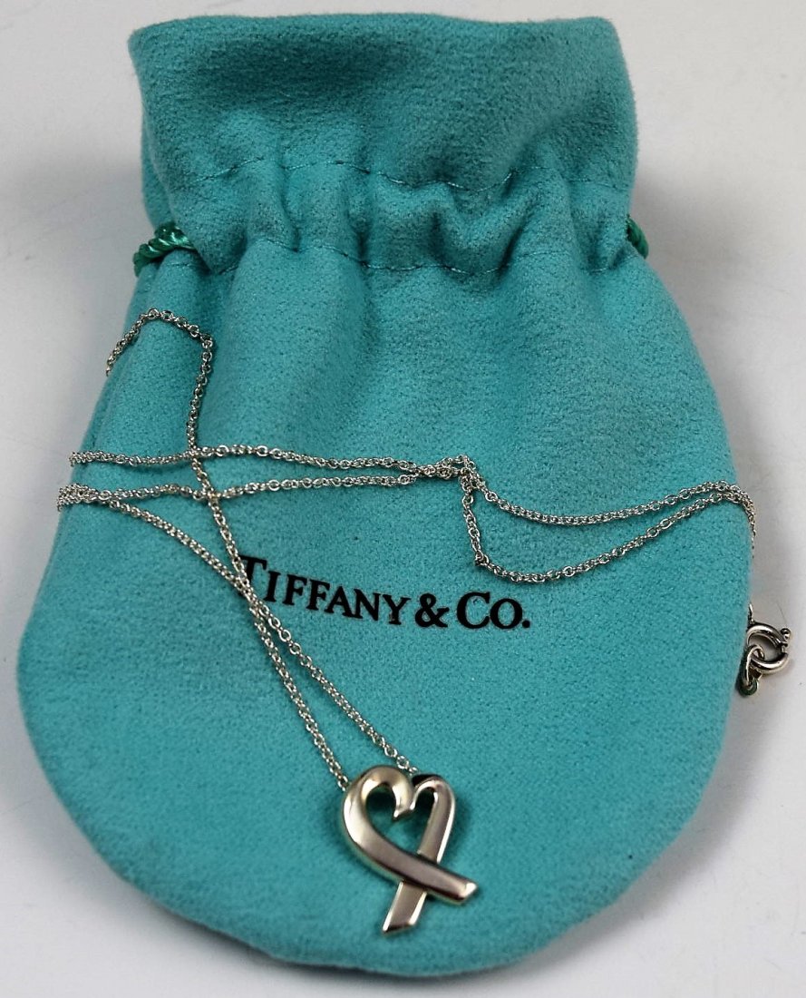 Tiffany & Co Picasso Necklace: Tiffany & Company sterling silver 925 Paloma Picasso loving heart pendant necklace