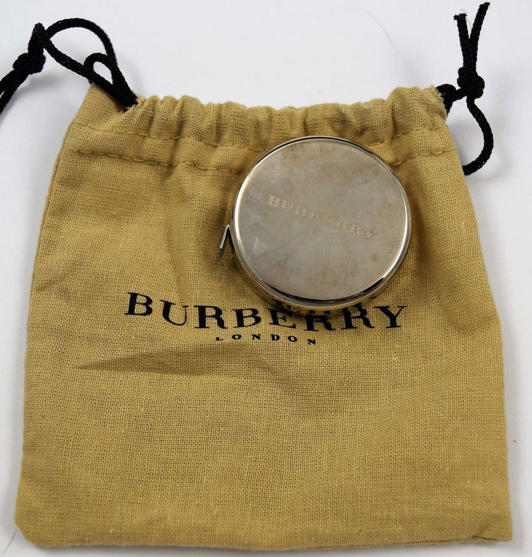 Burberry Tap Measure: Burberry silver tape measure, dust bag included