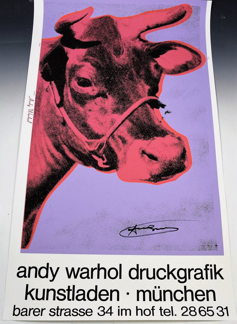 Andy Warhol Signed Cow Poster (1 of 3)