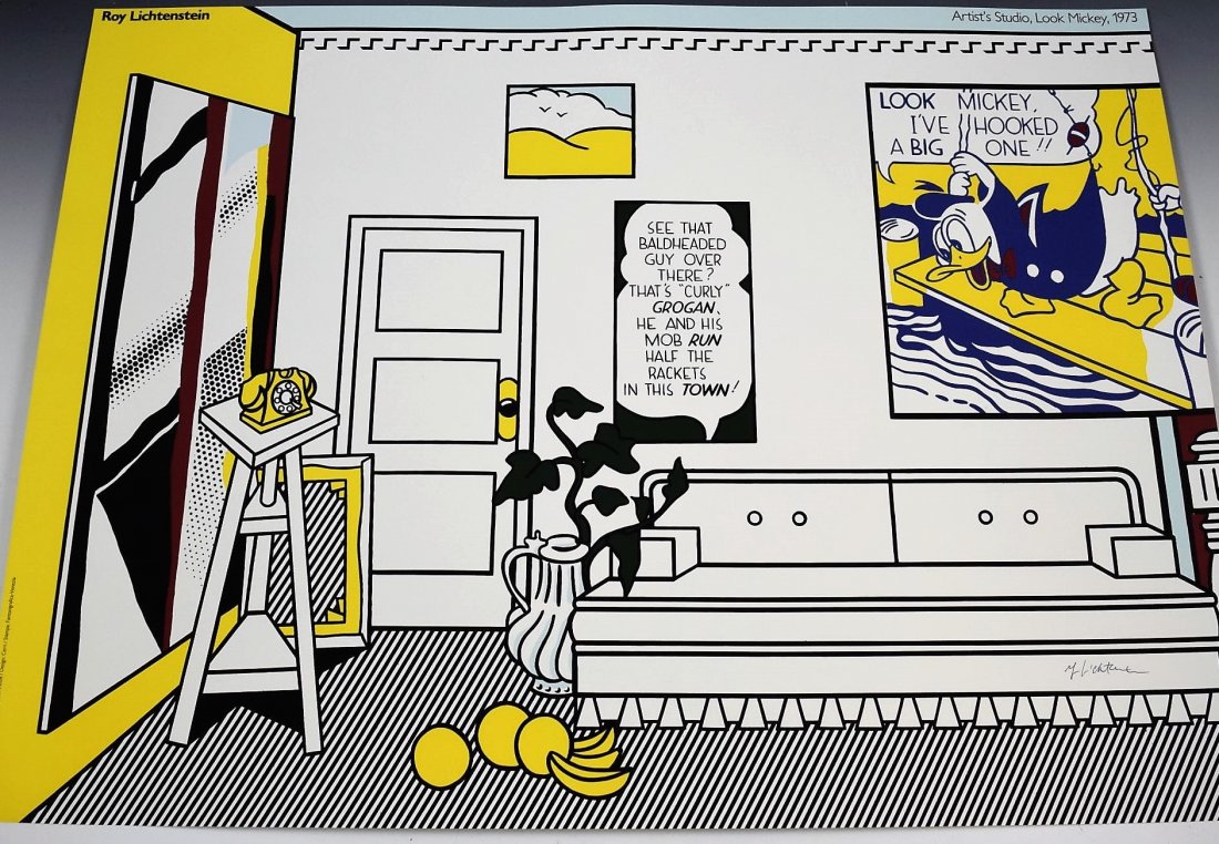 Roy Lichtenstein Signed Poster: Roy Lichtenstein signed poster Measurements: 36 x 26 1/2 inches Signed by Lichtenstein in pen lower right