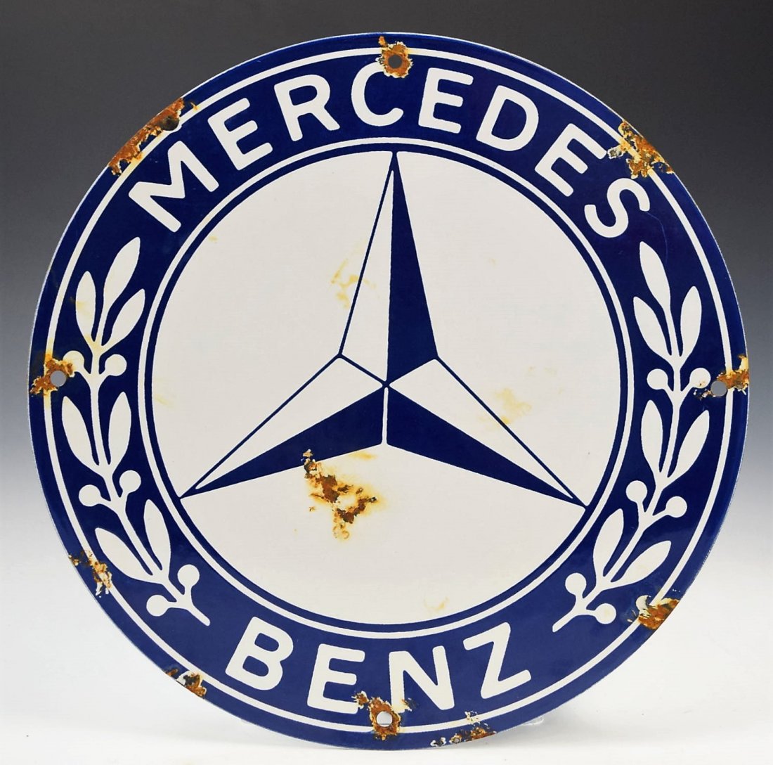 Vintage Mercedes Benz Motors Porcelain Sign (1 of 2)