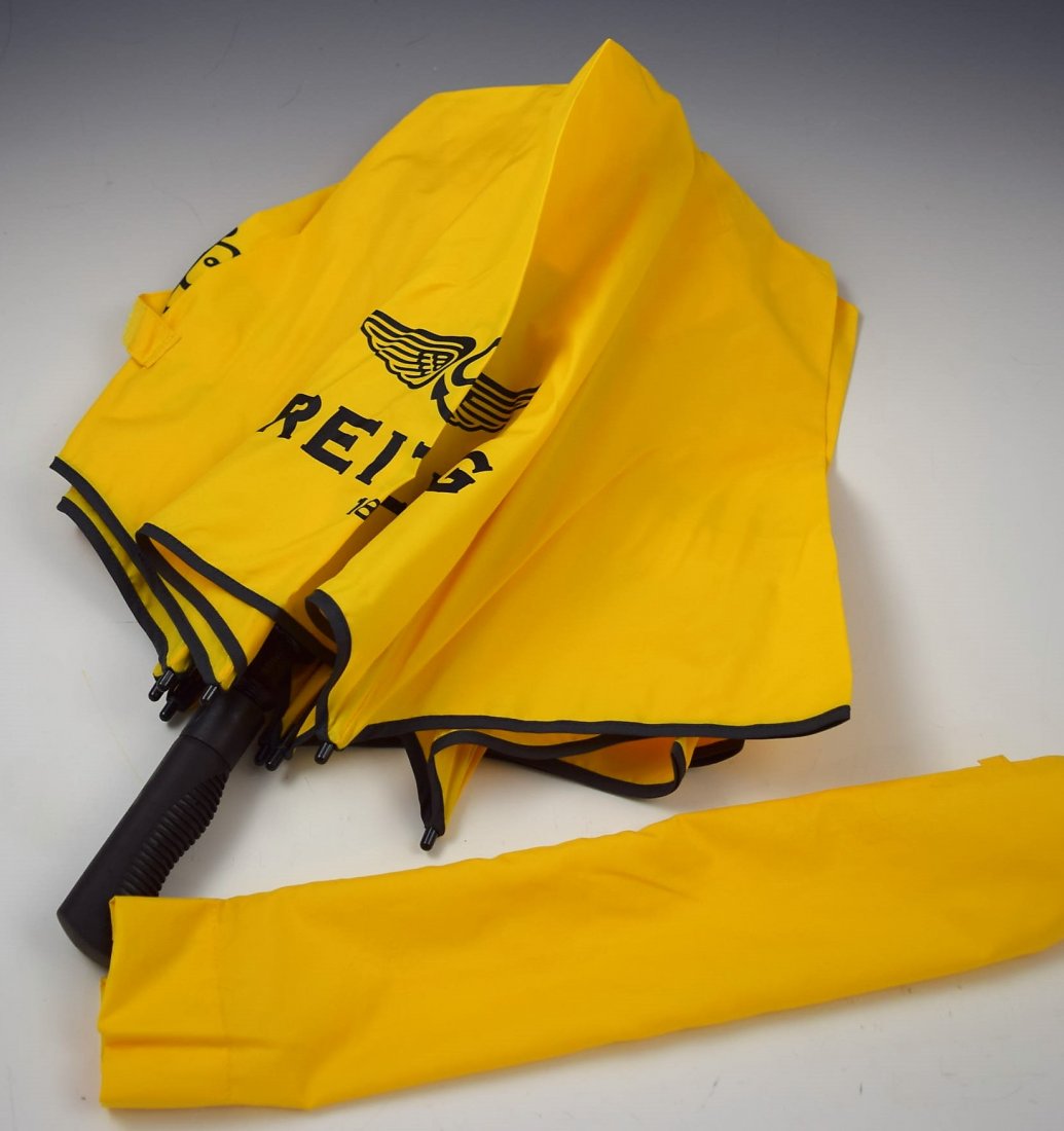 Breitling Umbrella: Breitling issued yellow and navy umbrella Measures 45 inches