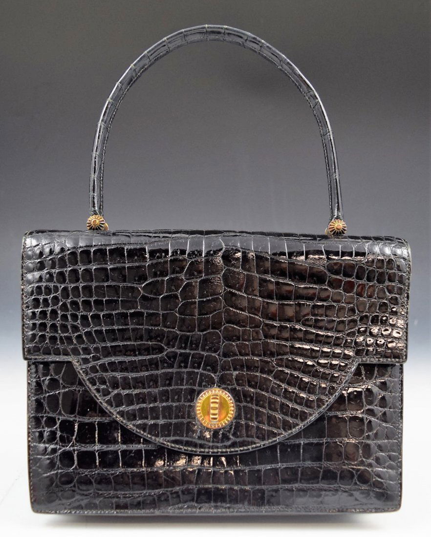 Vintage Hermes Crocodile Handbag
