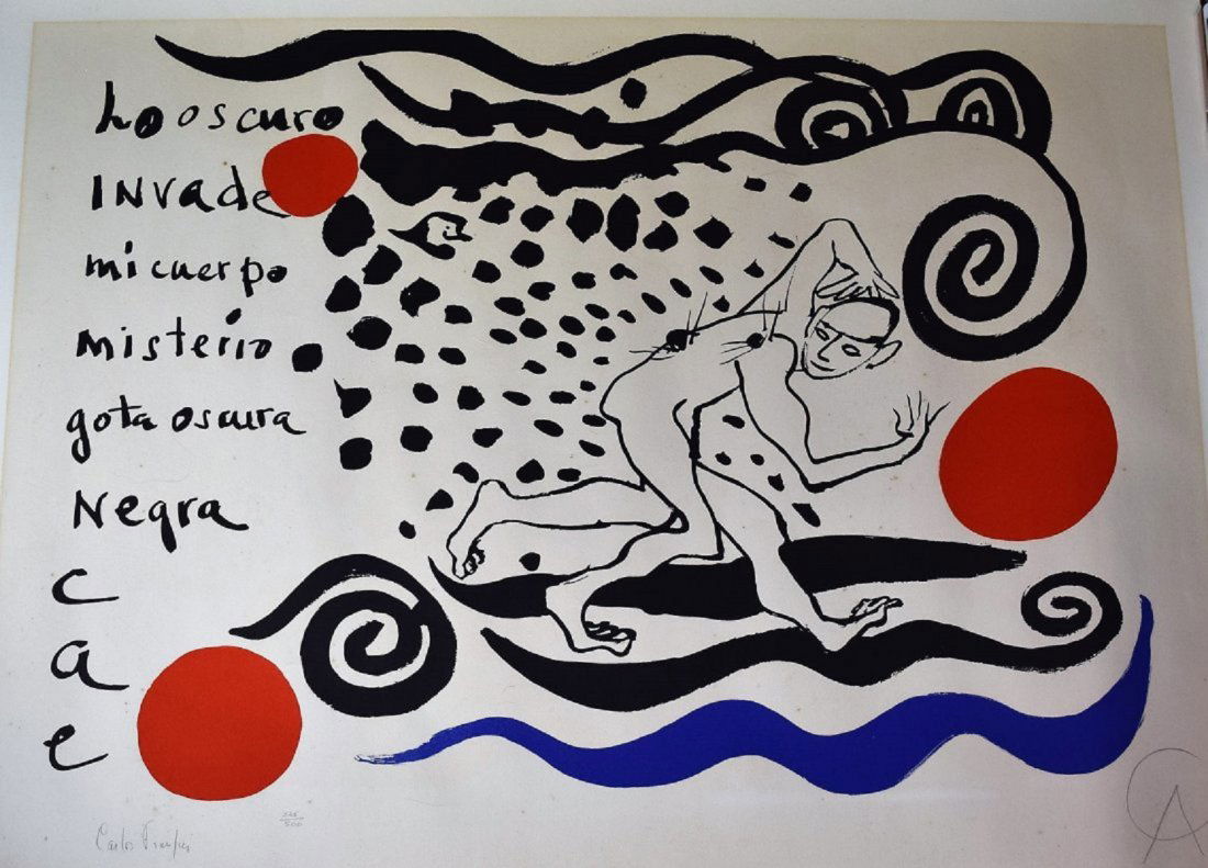 Alexander Calder and Carlos Franqui Signed Lithograph (1 of 4)