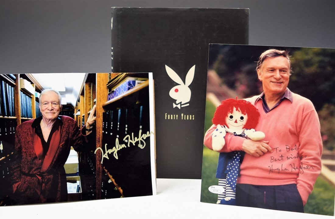 Hugh Hefner Signed Book and Photograph's (1 of 2)
