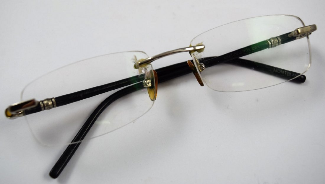 Montblanc Eyeglasses: Montblanc black and silver eyeglasses