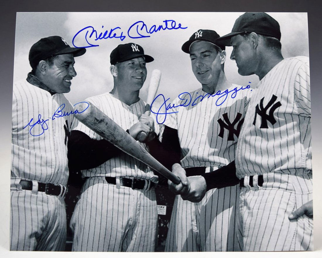 Mickey Mantle, Joe Dimaggio, Yogi Berra Signed Photo (1 of 3)