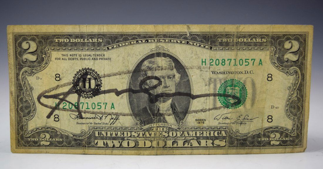 Andy Warhol Signed Two Dollar Bill (1 of 2)