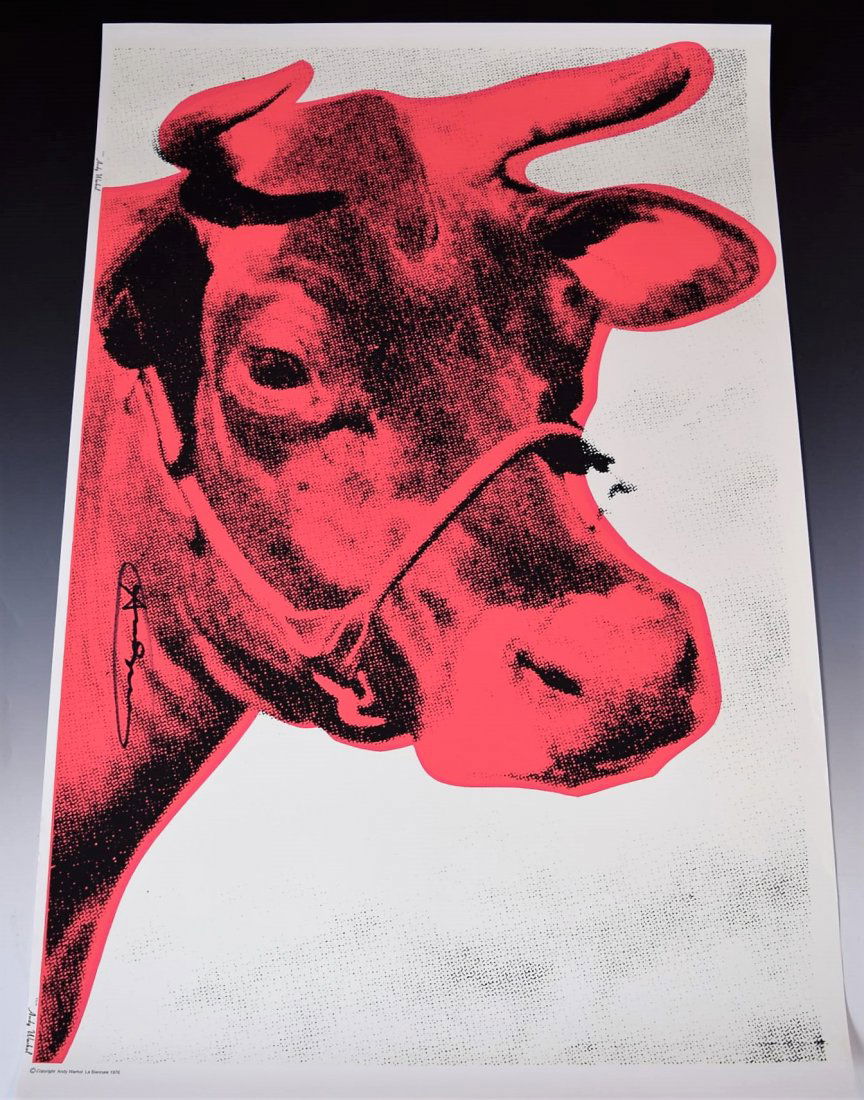 Andy Warhol Signed Cow Poster (1 of 3)