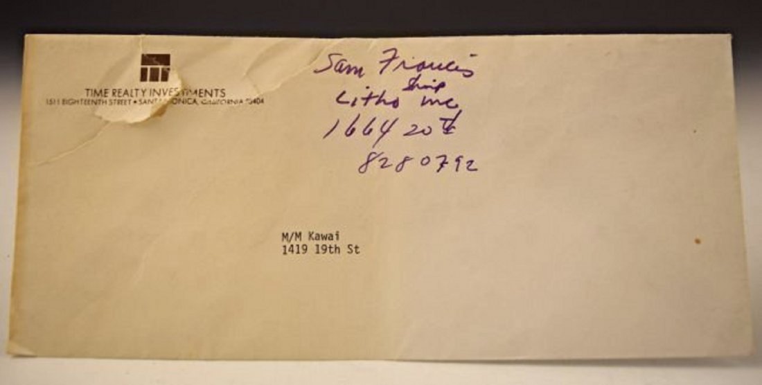 Sam Francis Signed Envelope (1 of 1)