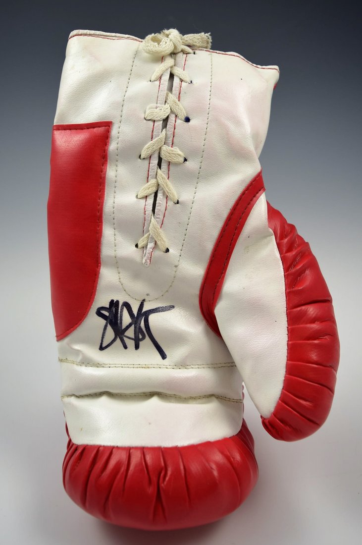 Steve Kaufman Signed Boxing Glove: Steve Kaufman signed boxing glove in black marker
