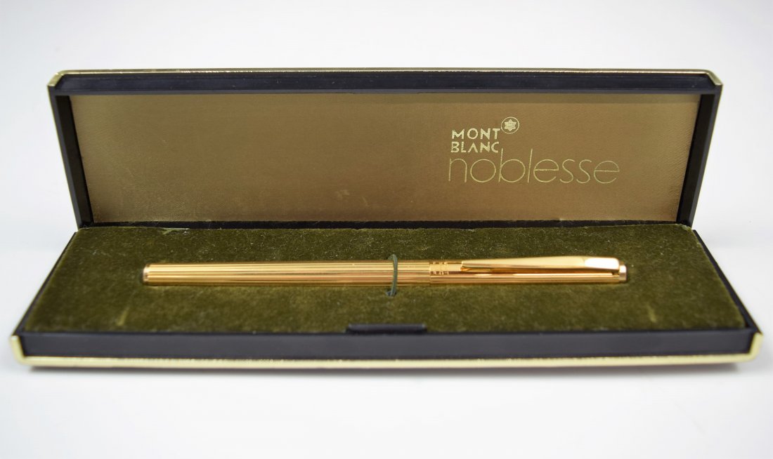 Montblanc Pen: Montblanc Noblesse Fountain Pen gold plated, original box included