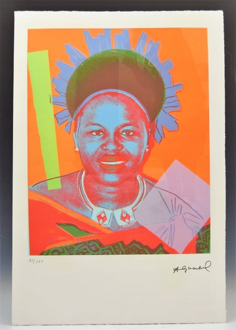After Andy Warhol, Lithograph: Lithograph on thick paper after Andy Warhol Measures: 22 x 15 inches Numbered lower left, stamped lower right. Additionally, collection stamping to backside - Leo Castelli, New York