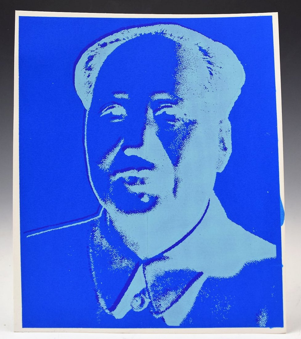 Andy Warhol Mao Print: Andy Warhol Mao print, Stamped on verso Measures: 12 x 10 inches