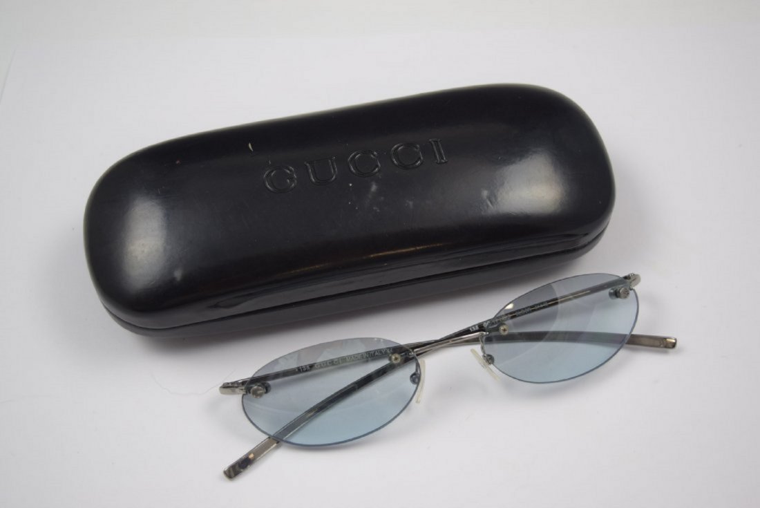 Gucci Sunglasses: Gucci issued silver sunglasses Original case included Made in Italy