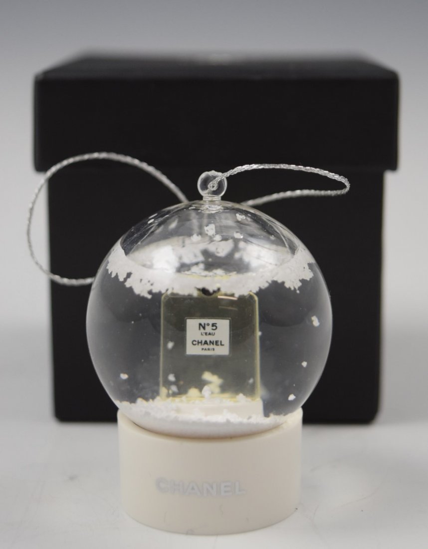 Chanel Snow Globe: Chanel No. 5 Perfumes snow globe ornament Original box included