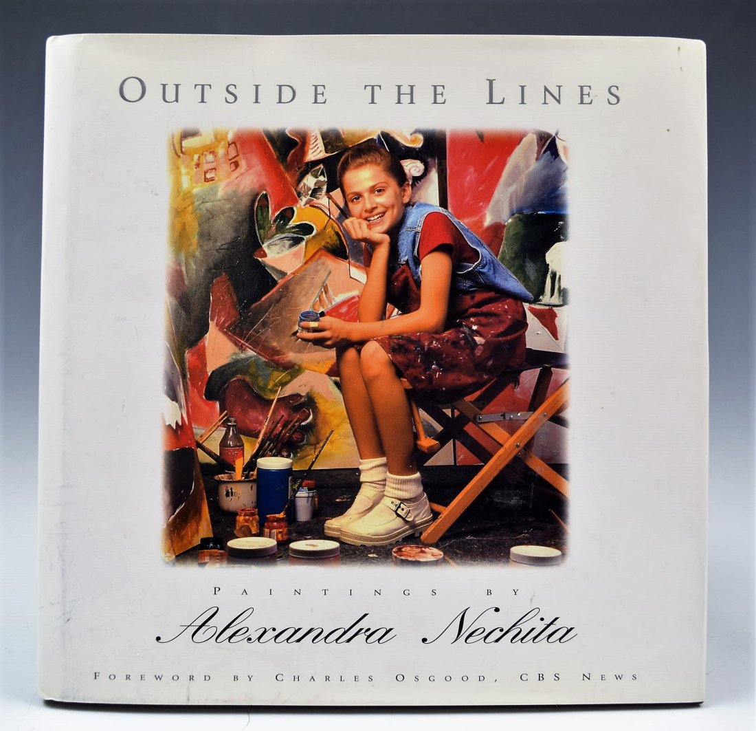 Alexandra Nechita Autographed Book: Alexandra Nechita OUTSIDE THE LINES 1996 hand signed twice in black ink
