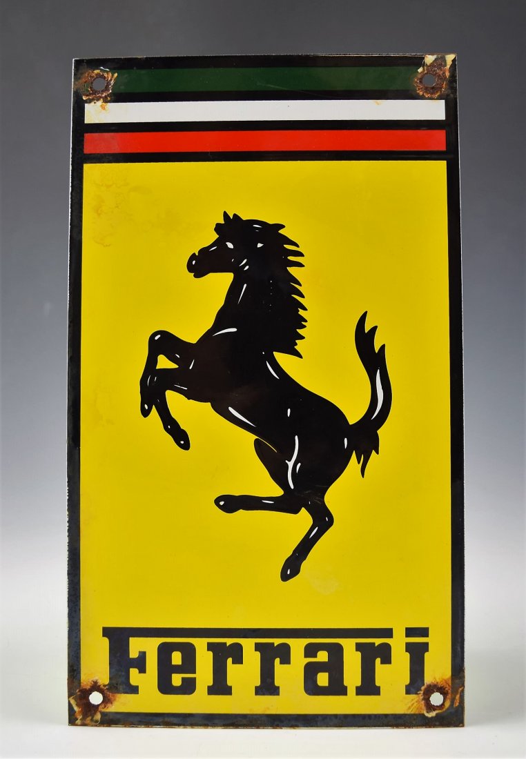 Vintage Ferrari Sign Porcelain Sign (1 of 1)