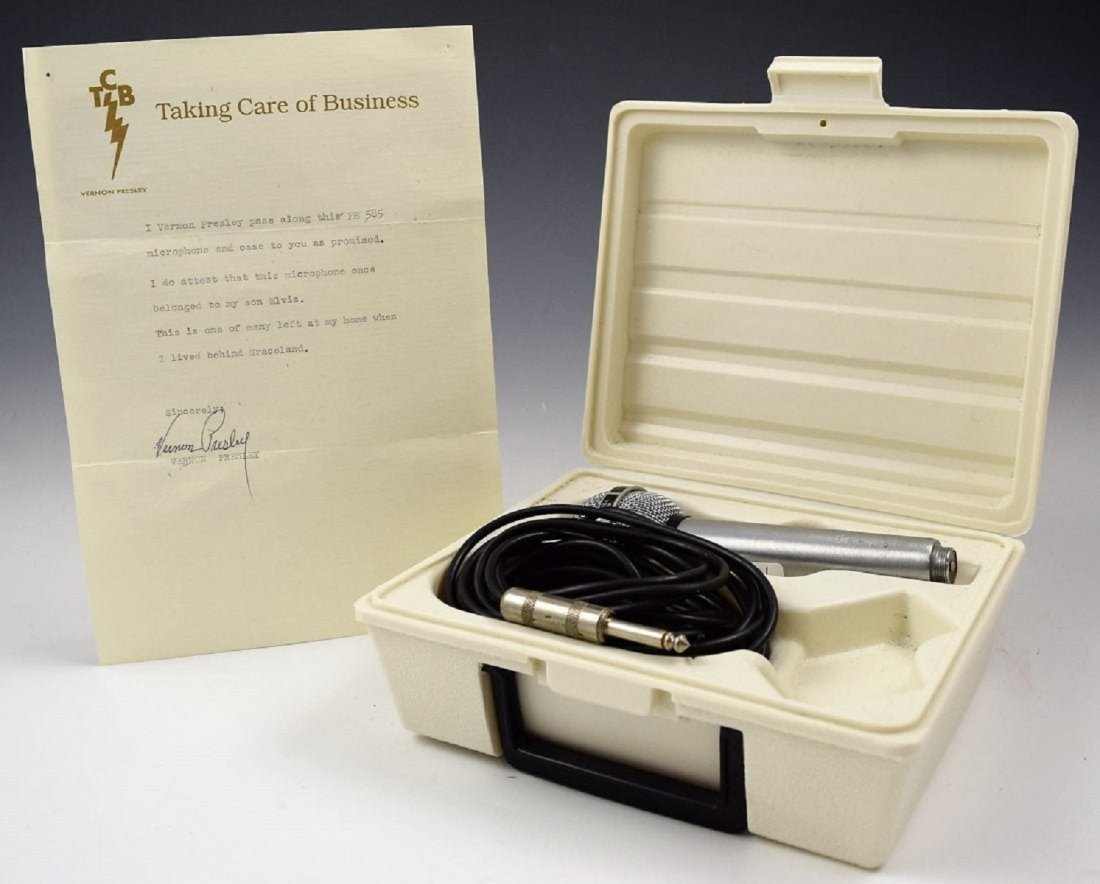 Elvis Presley Owned Microphone: Elvis Presley owned microphone LOA issued from Vernon Presley (original copy)