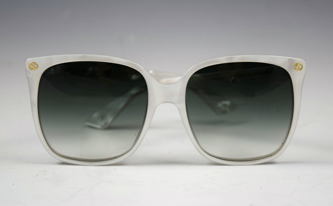 Gucci Sunglasses: Gucci womens white sunglasses with gold bee accents