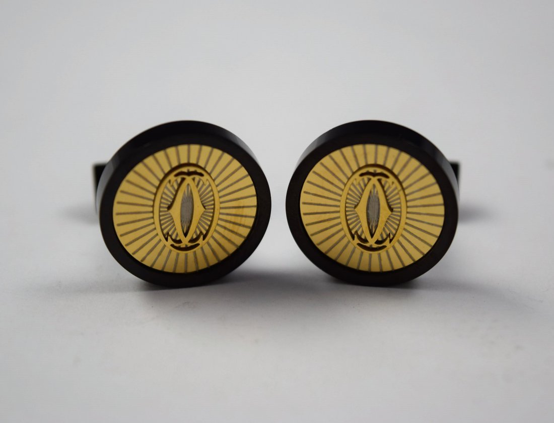 Cartier Cufflinks: Cartier gold and black cufflinks