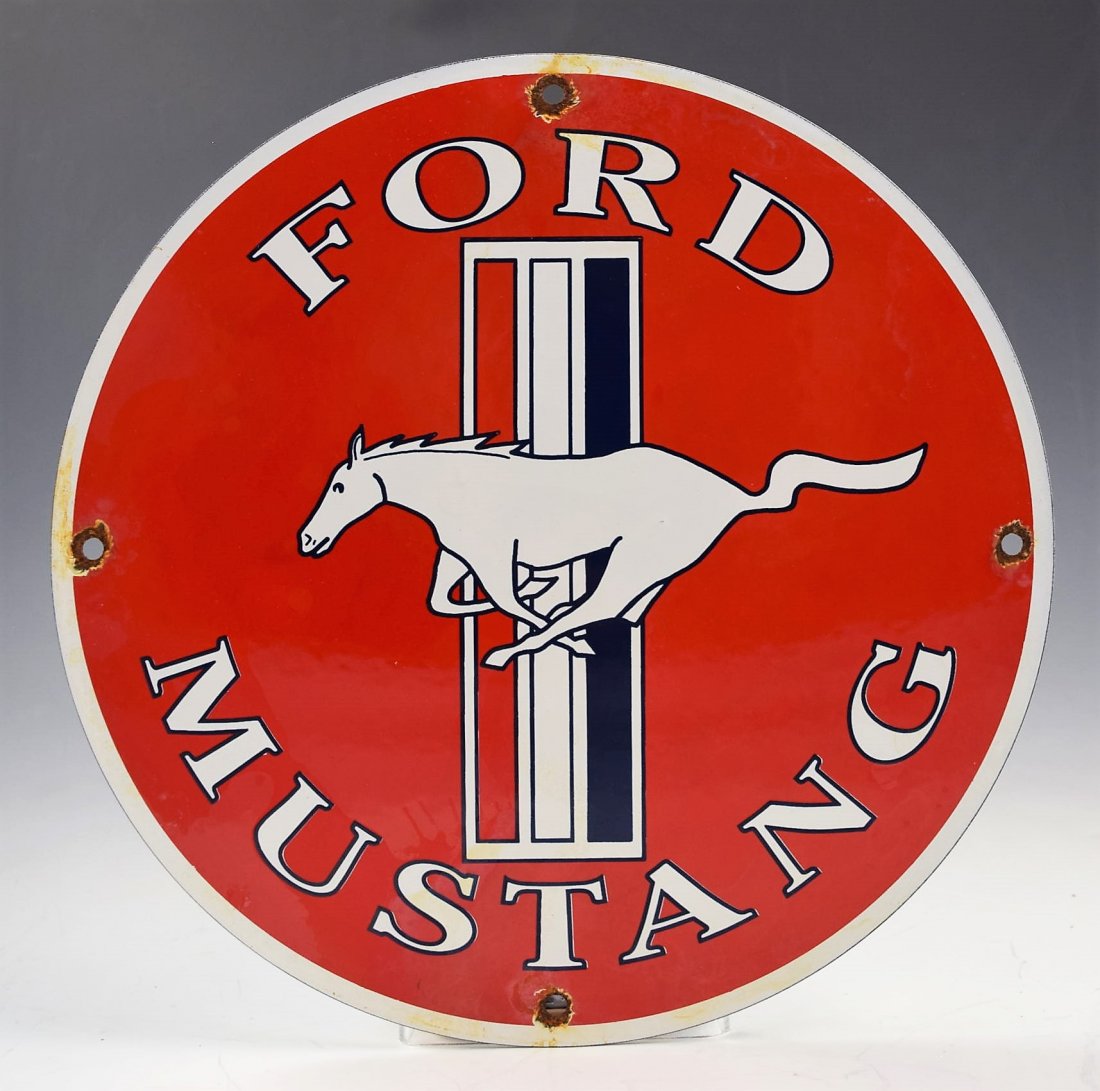 Vintage Ford Mustang Porcelain Sign (1 of 1)
