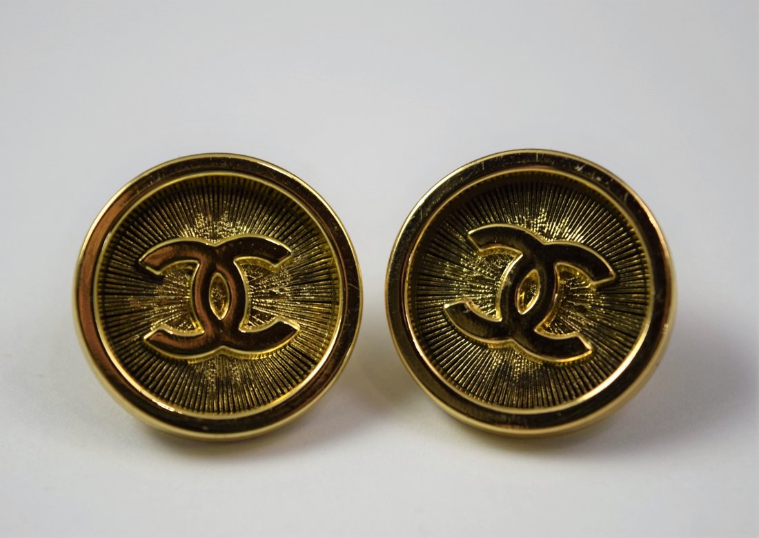 Chanel Button Earrings (1 of 2)