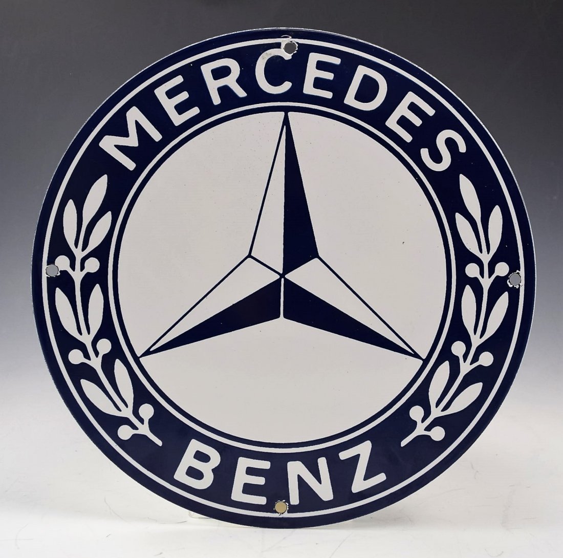 Vintage Mercedes Benz Motors Porcelain Sign (1 of 1)