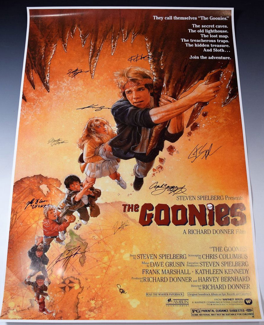 The Goonies Cast Signed Movie Poster (1 of 4)