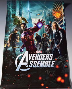 Avengers Cast Signed Movie Poster: Avengers cast signed movie poster COA included Measures: 40 x 27 inches