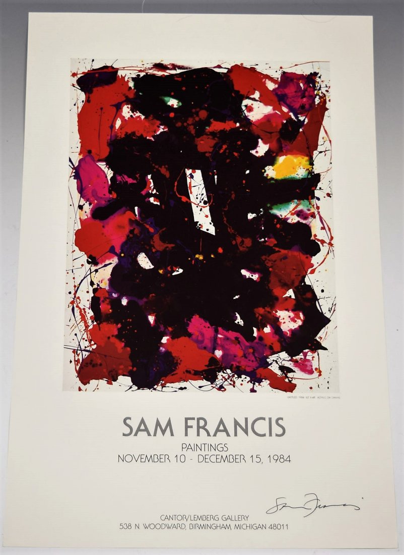 Sam Francis Signed Poster (1 of 2)
