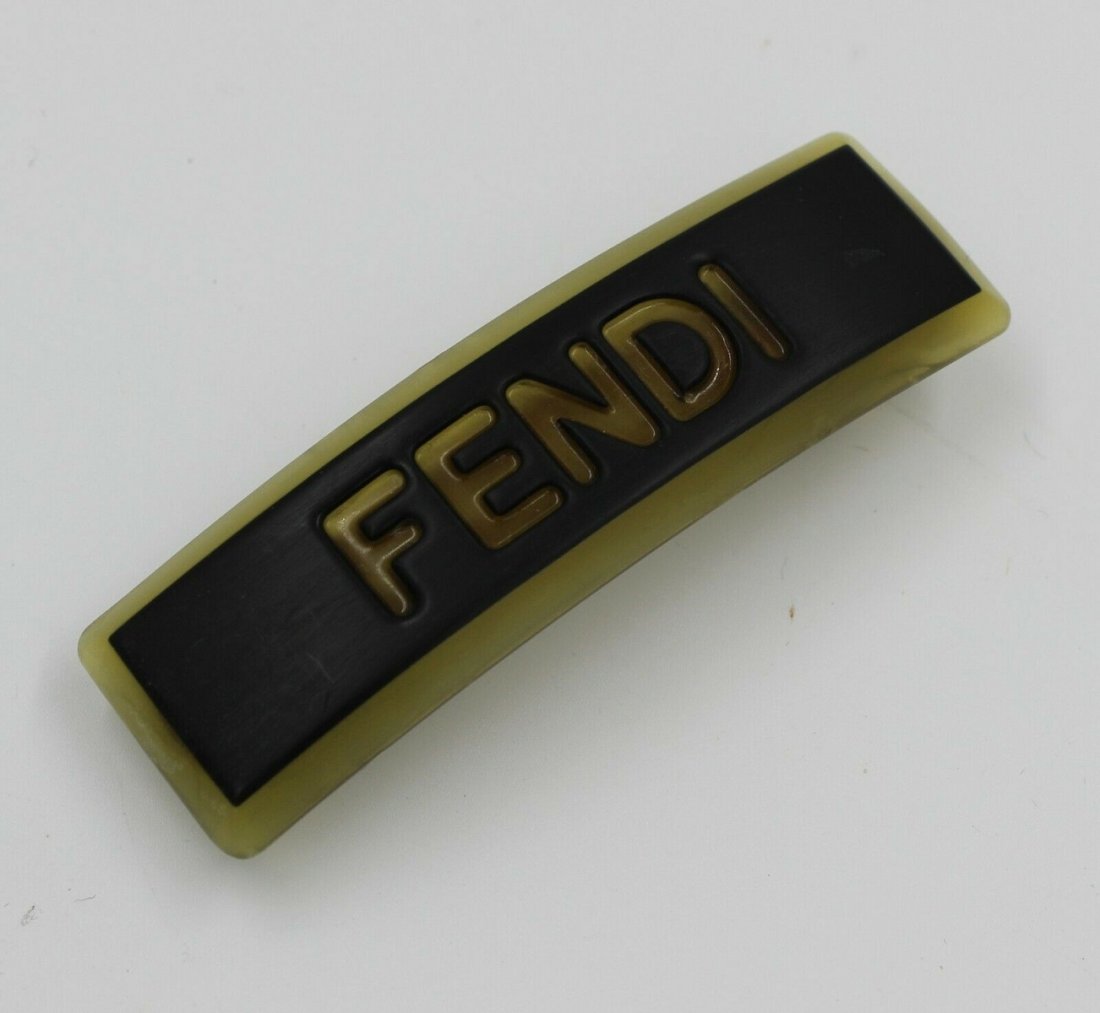 Vintage Fendi Hair Barrette: Vintage Fendi brown hair barrette