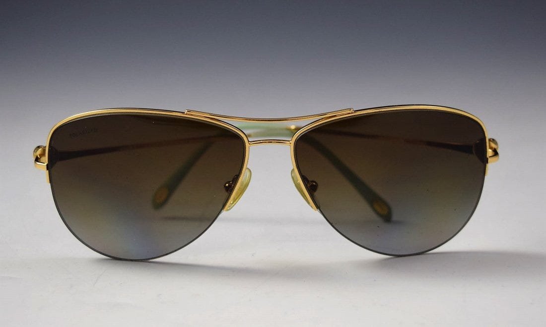 Tiffany & Co Sunglasses: Tiffany & Co women's polarized blue & gold aviator sunglasses