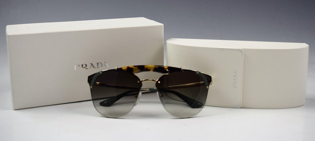Prada Sunglasses: Prada women's tortoise accent aviator sunglasses Original case and box included