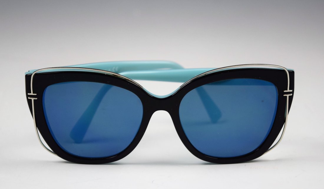 Tiffany & Co Sunglasses: Tiffany & Company womens blue and black sunglasses with silver tone hardware