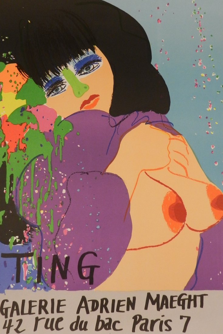 Walasse Ting Exhibition Poster: Galerie Adrien Maeght, Paris Exhibtion poster for Walasse Ting, 20th century Measures: 28 x 20 inches