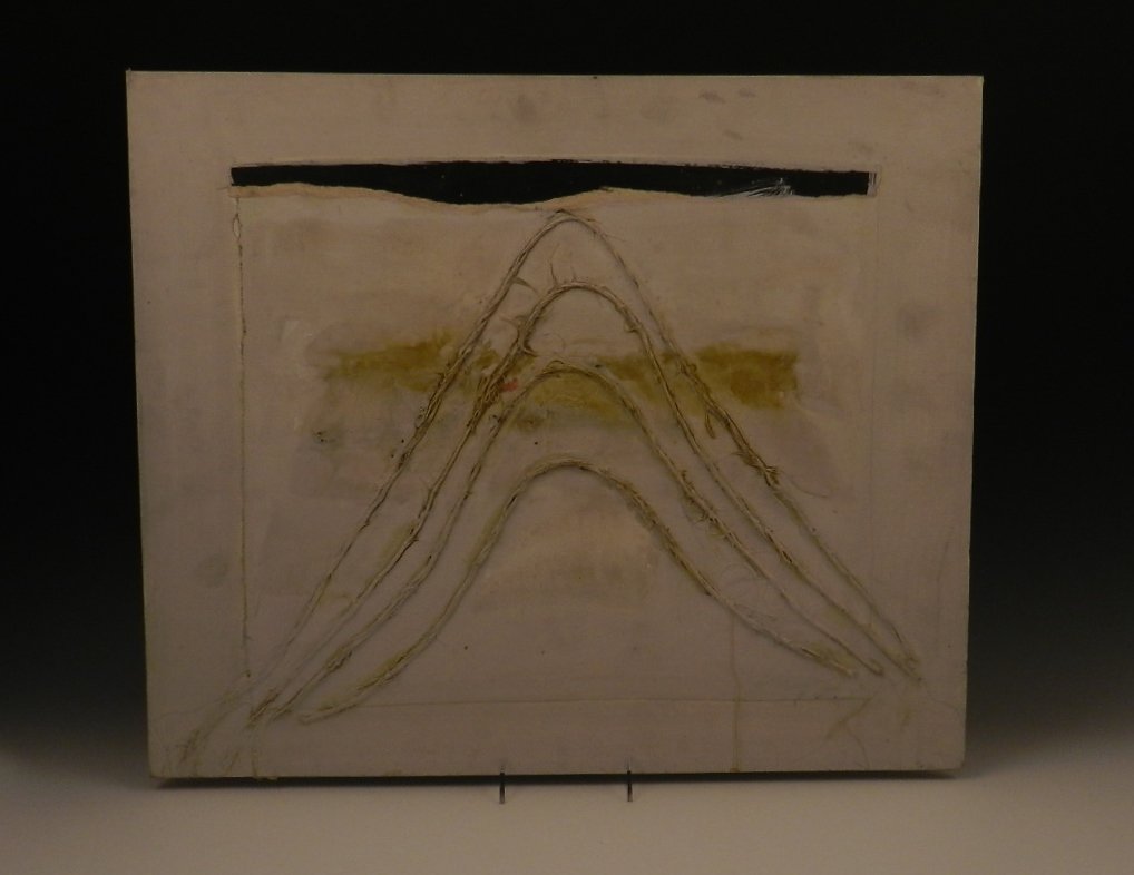 Adja Yunkers: (American, 1900-1983) Acrylic and collage on art canvas board Measures: 20 x 24 inches The work is signed, titled/dated on the back.