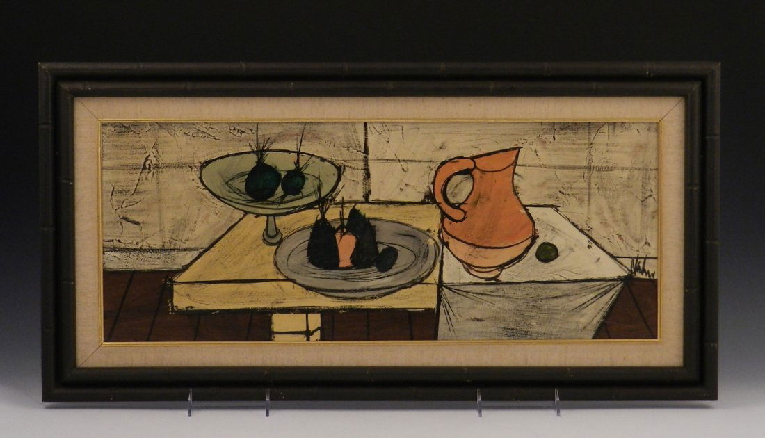 Charles Levier: Charles Levier (French, 1920-2004) Untitled Still Life Medium: Oil on Board Measures: 32 x 16 inches framed Signed