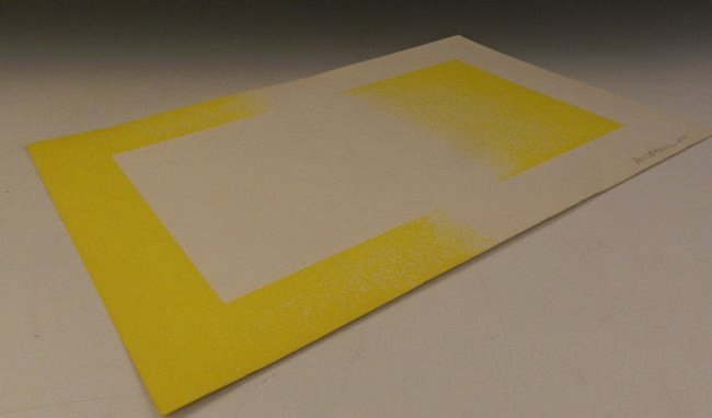 Richard Anuszkiewicz: (American, b. 1930) Lithograph in color Measures: 11 x 17 inches Title: Yellow Reserve Signed lower right