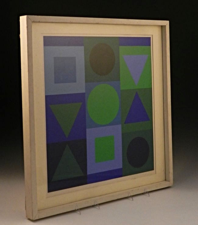 Victor Vasarely: (French/Hungarian, 1906-1997) Serigraph, Saphir - Positif, 1967 Signed lower right, numbered in the lower left, edition of 175 Measures: 29 x 29 inches