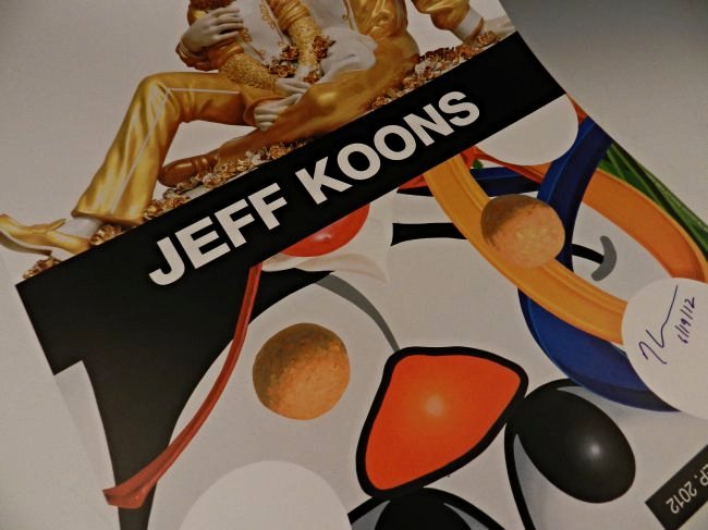 Signed Jeff Koons Poster: From the Schirn Kunsthalle, Frankfurt 2012 exhibition of works by Jeff Koons Measuring: 33 x 23 inches full poster size Signed in blue marker by Jeff Koons
