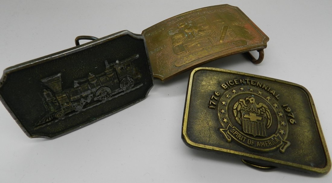 Tiffany & Co Vintage Belt Buckles: (3) Vintage Tiffany Studios belt buckles Measures: 3 inches each and marked on back of each buckle