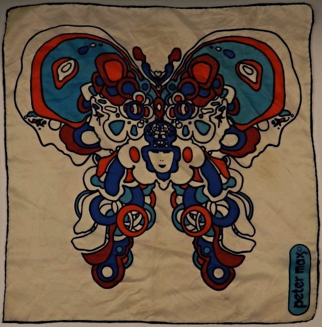 Vintage Peter Max Silk Scarf: Measures: 20 x 20 inches