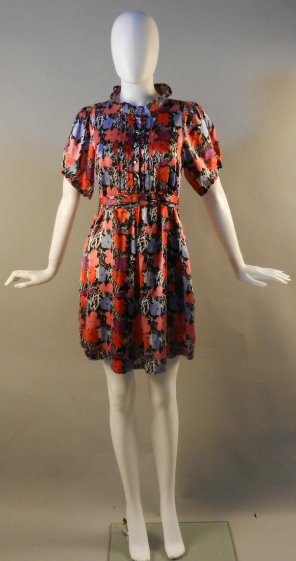 Andy Warhol Silk Flowers Dress: A silk flowers dress, an authentic and licensed Andy Warhol product with tag fully intact Size: Medium Measures: 38 inches in full length