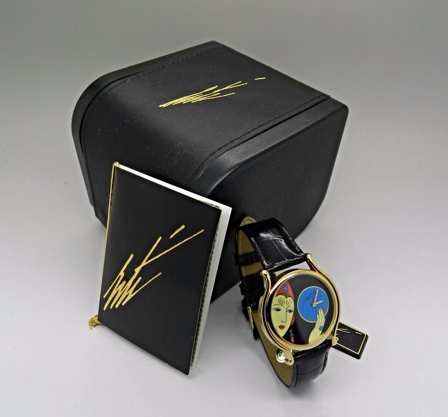 Erte Art Deco Watch: A limited edition Erte art deco watch, authorized with original box