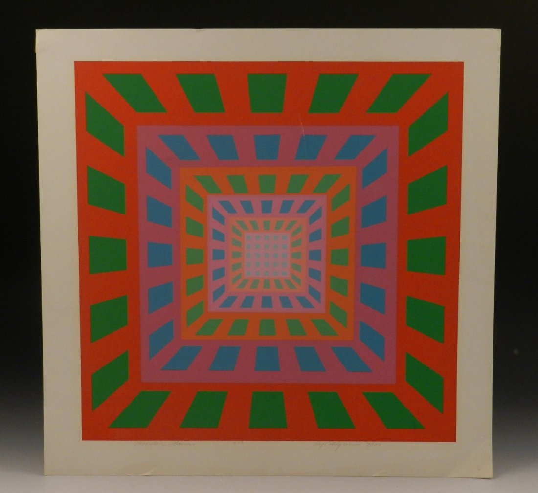Roy Ahlgren: Modular Fusion screenprint, circa 1972 Measures: 20 x 20 inches Signed, numbered from an edition of 100