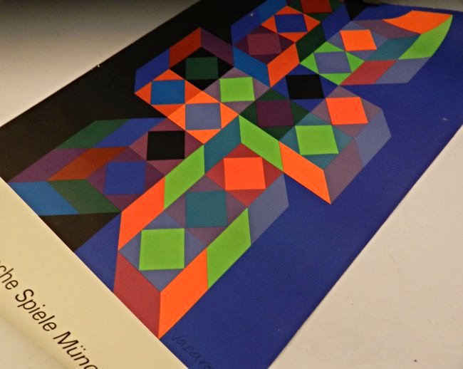 Victor Vasarely: Munich Olympic, 1972 Measures: 40 x 25 inches Hand signed lower right by Vasarely