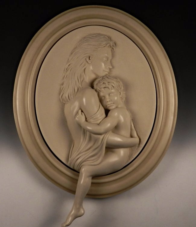 Bill Mack: (American, b. 1949) A 20th century plaster relief Title: Cherish, edition of 145 Measures: 42 x 32 inches Signed & dated lower right